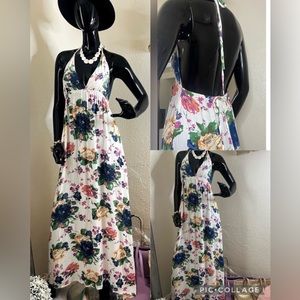 🔥3 for $25 Floral open back maxi dress